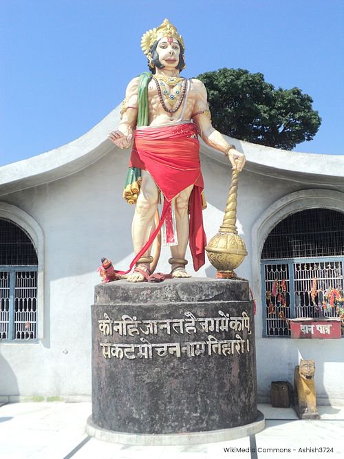 Sankatmochan Hanuman Statue at Chamunda Temple in Himachal Pradesh