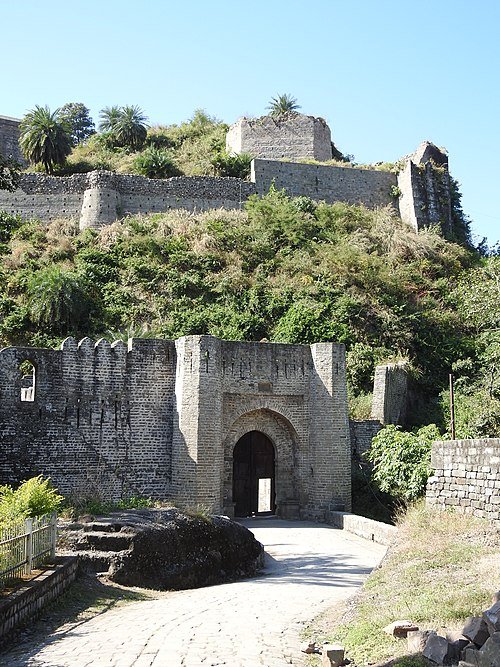 Ancient walls at Kangra Fort in Himachal Pradesh