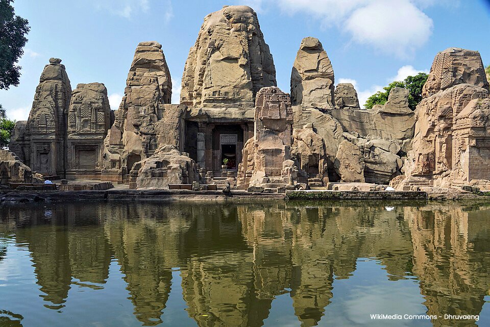 Monolithic stone architecture of the Masroor Temples at Lahalpur